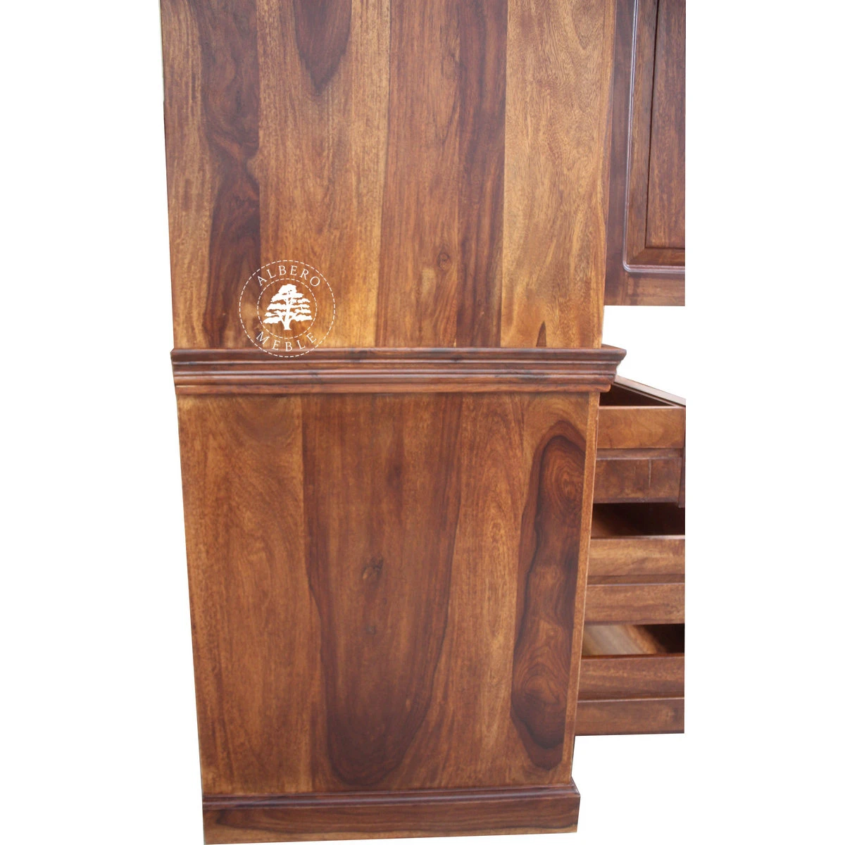 Czterodrzwiowa klasyczna szafa z ciemnego drewna palisandru