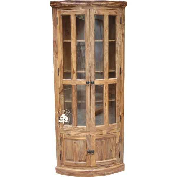 Klasyczna Drewniana Witryna Narożna