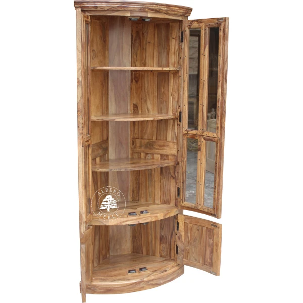 Klasyczna Drewniana Witryna Narożna