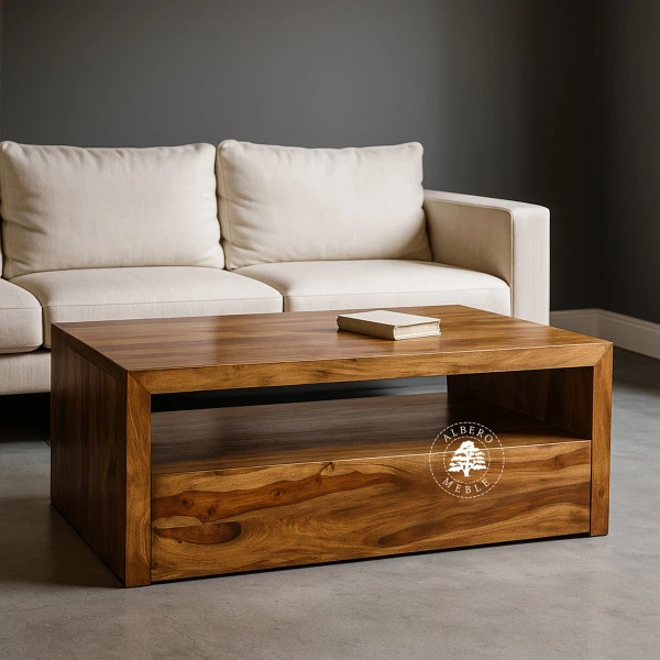 Ława z drewna litego palisander z dolną półką