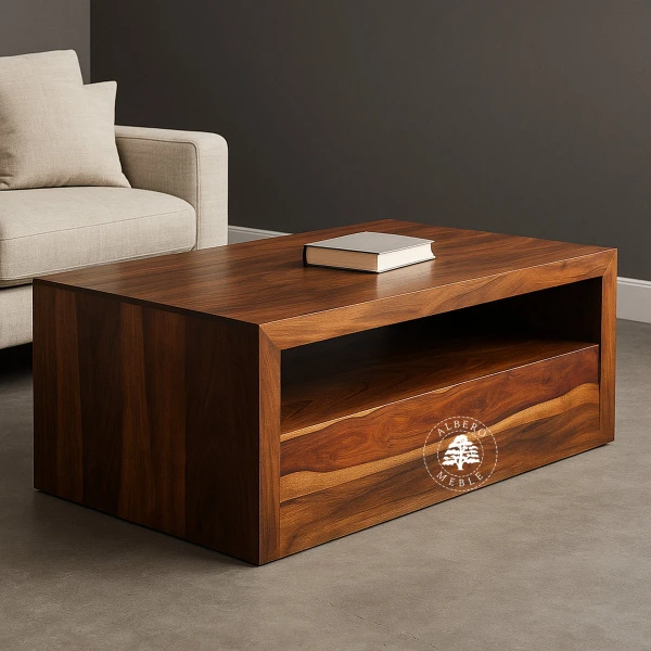 Ława drewniana do salonu z egzotycznego drewna Dalbergia