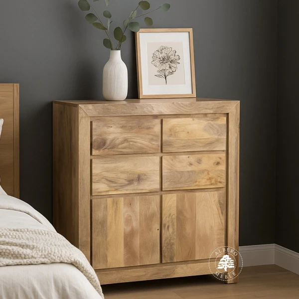 Wysoka komoda z drewna mango