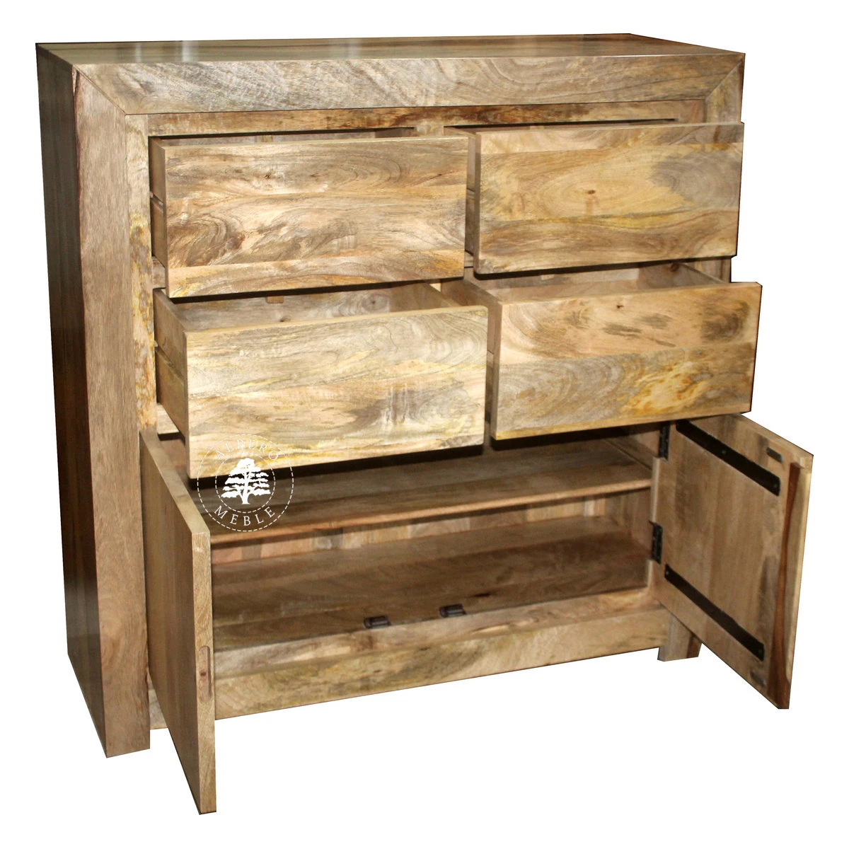 Wysoka komoda z drewna mango