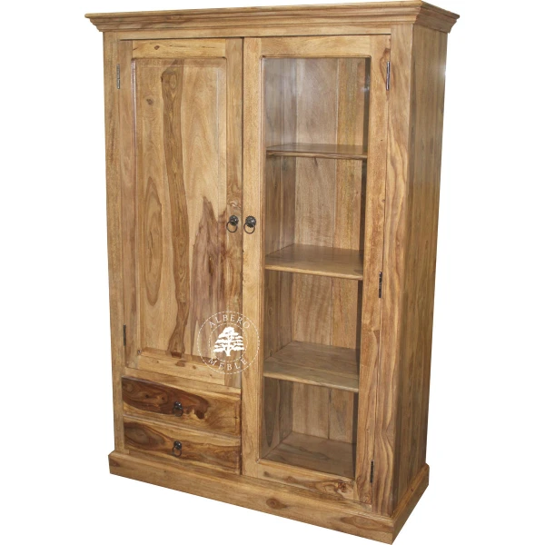 Klasyczny szeroki kredens drewniany do salonu