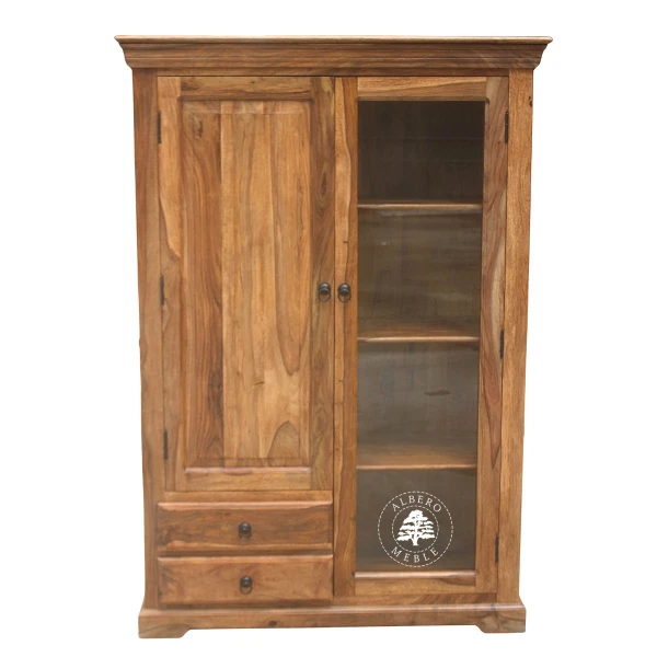 Klasyczny szeroki kredens drewniany do salonu