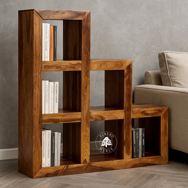 Regał schodkowy drewniany Modern Cube