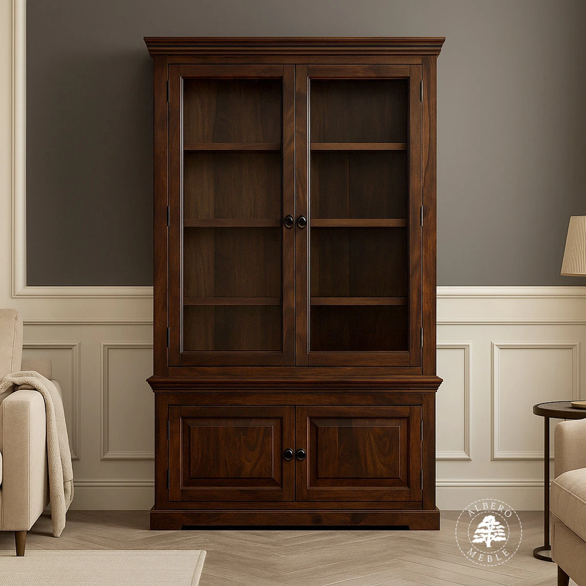 Kredens Drewniany w Klasycznym Stylu do Salonu