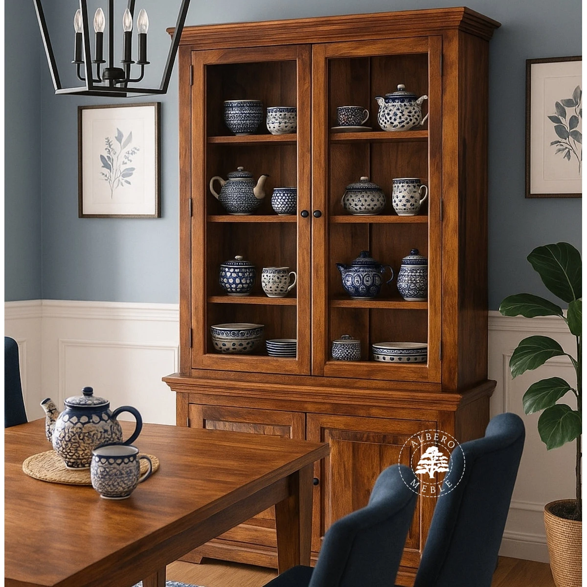 Kredens Drewniany w Klasycznym Stylu do Salonu