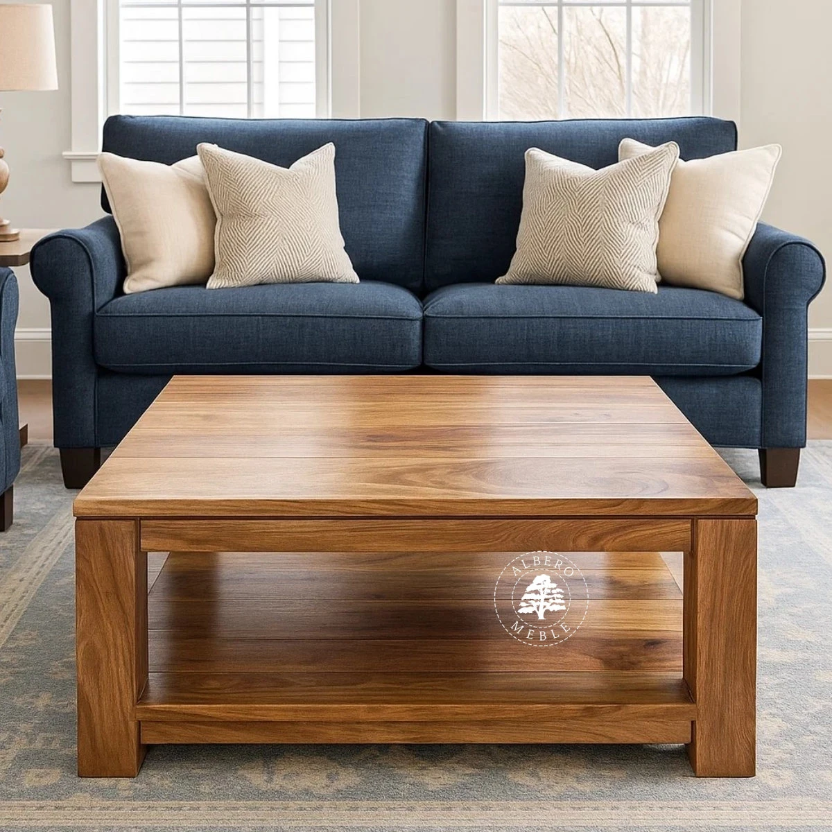 Duża drewniana ława kawowa Goa