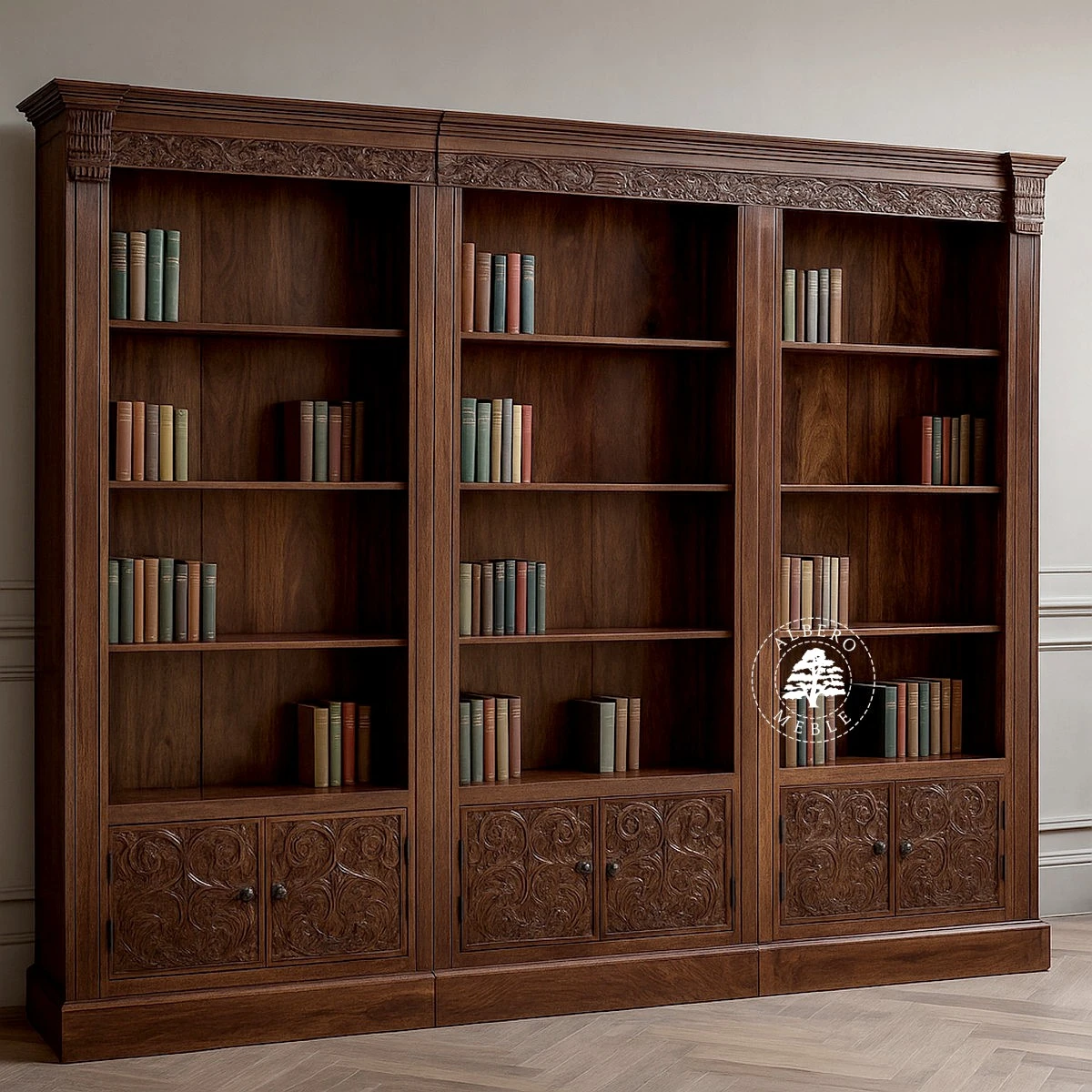 Drewniana Biblioteka ORISSA, Ręcznie Rzeźbiona