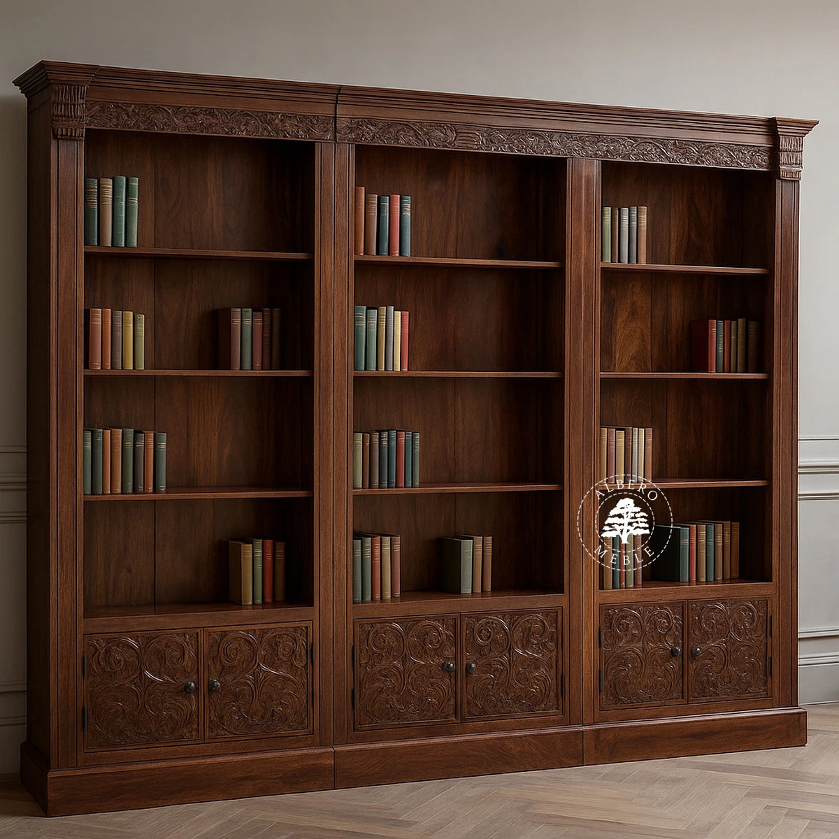 Drewniana Biblioteka ORISSA, Ręcznie Rzeźbiona