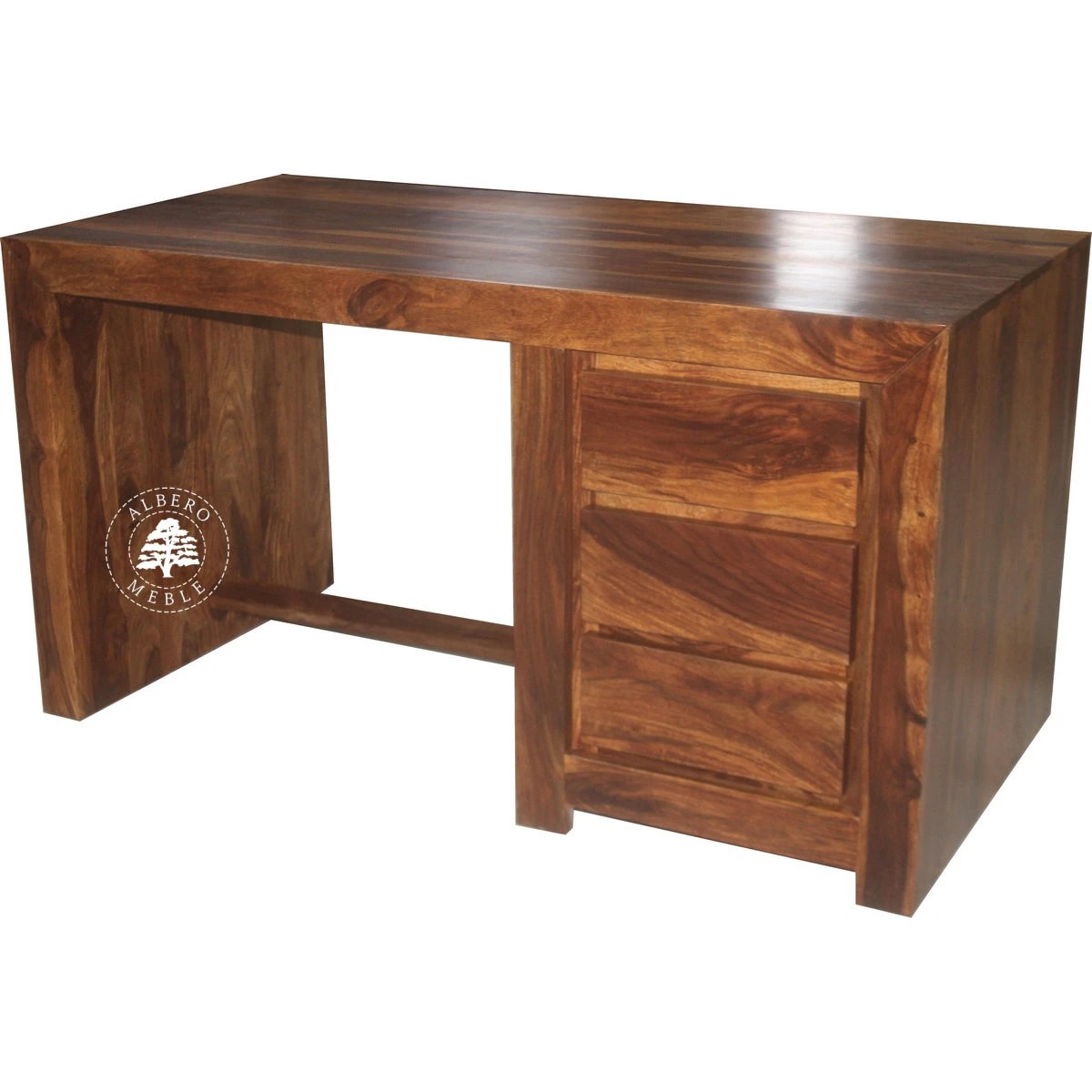 Nowoczesne biurko z drewna litego palisander do gabinetu