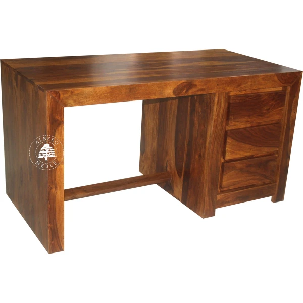 Nowoczesne biurko z drewna litego palisander do gabinetu