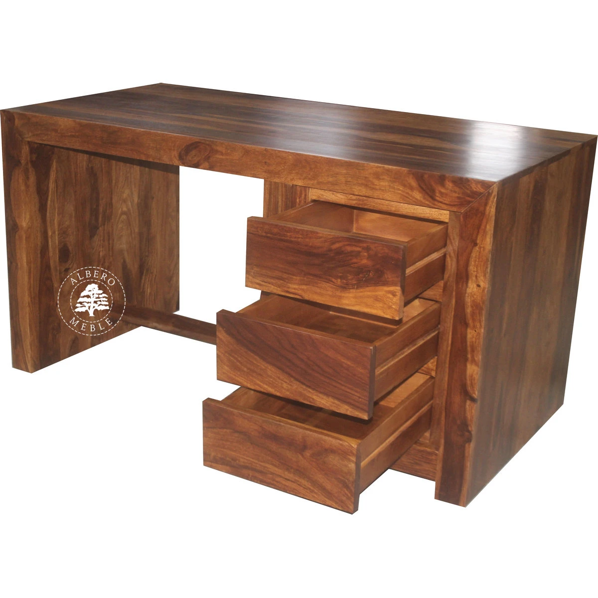 Nowoczesne biurko z drewna litego palisander do gabinetu