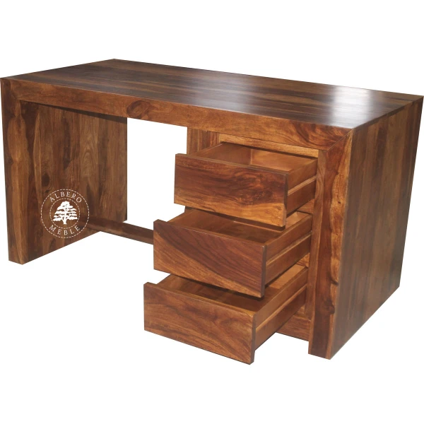 Nowoczesne biurko z drewna litego palisander do gabinetu