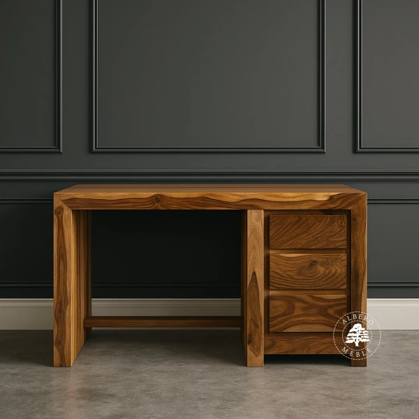 Nowoczesne biurko z drewna litego palisander do gabinetu