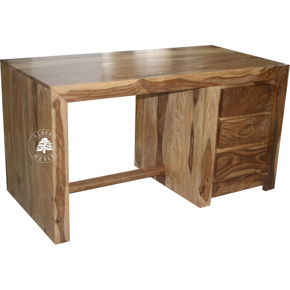 Nowoczesne biurko z drewna litego palisander do gabinetu