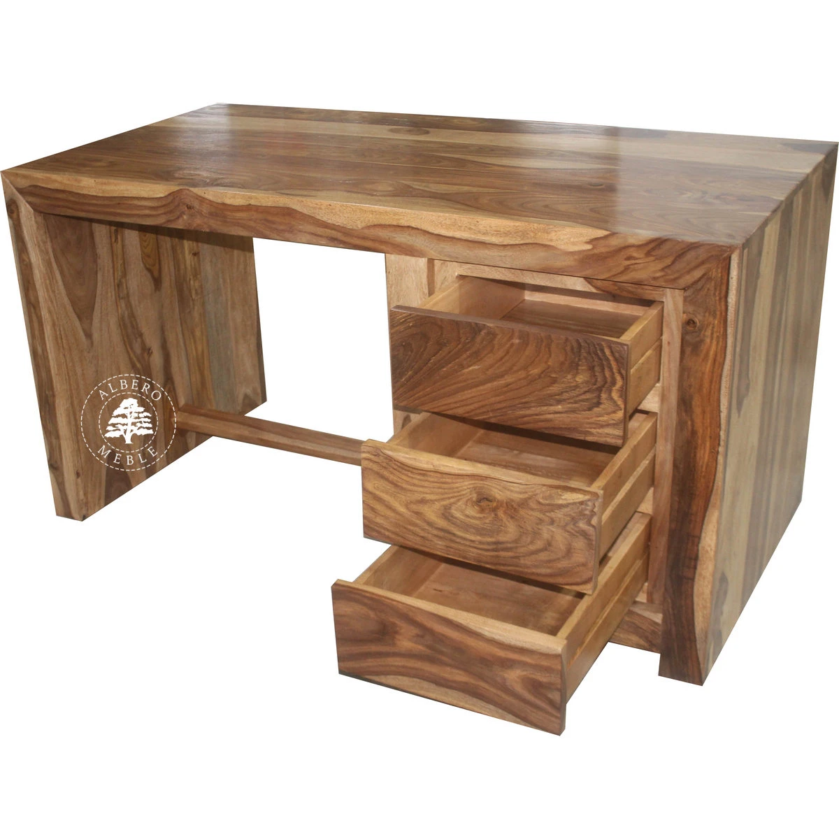 Nowoczesne biurko z drewna litego palisander do gabinetu