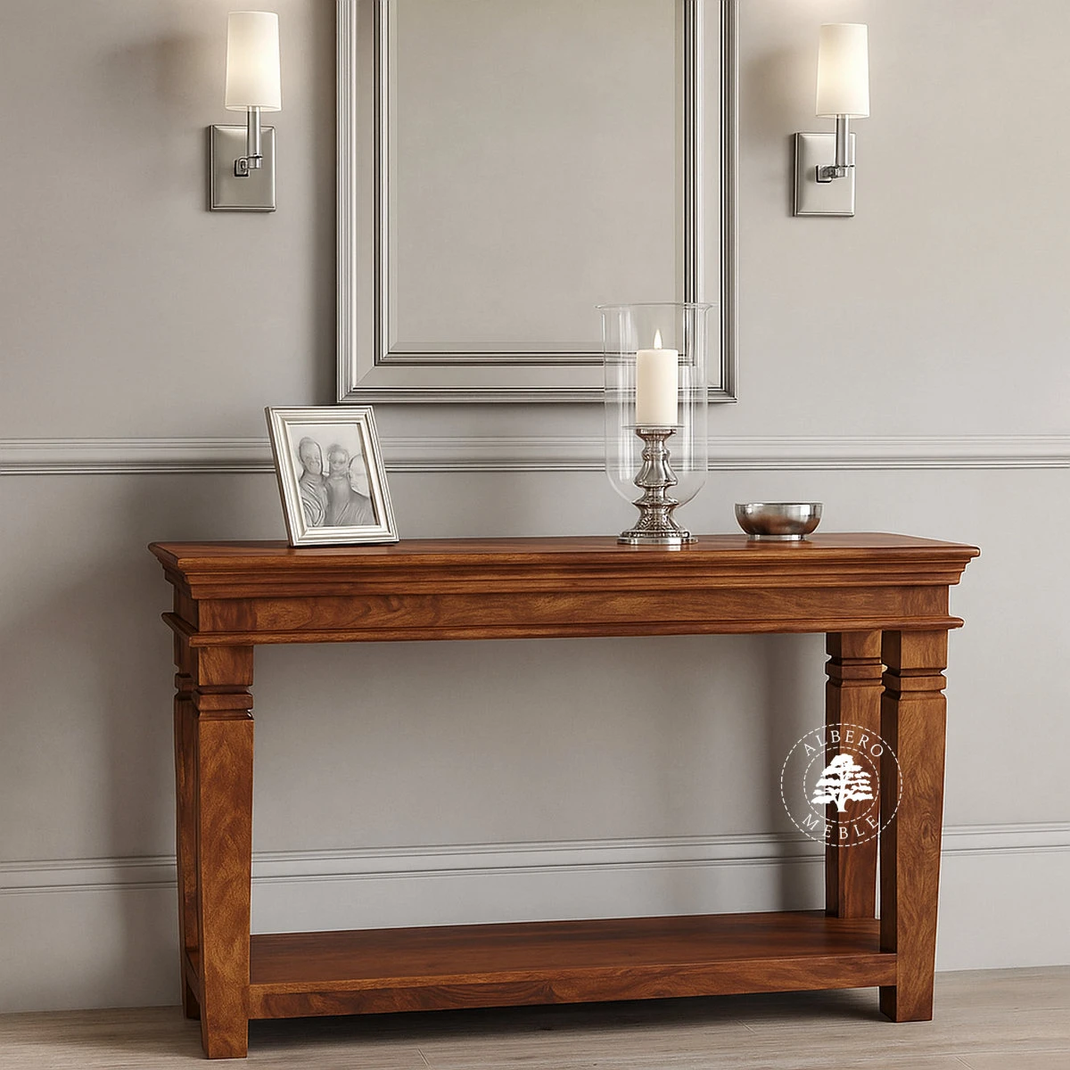 Stylowa konsola z drewna palisandrowego