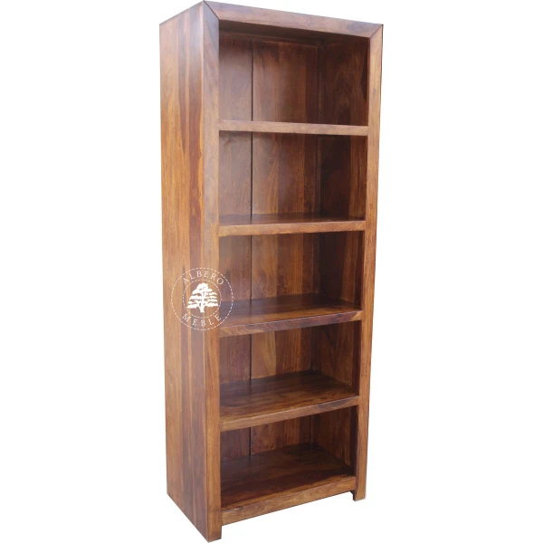 Prosty Regał z Drewna z Półkami do Salonu