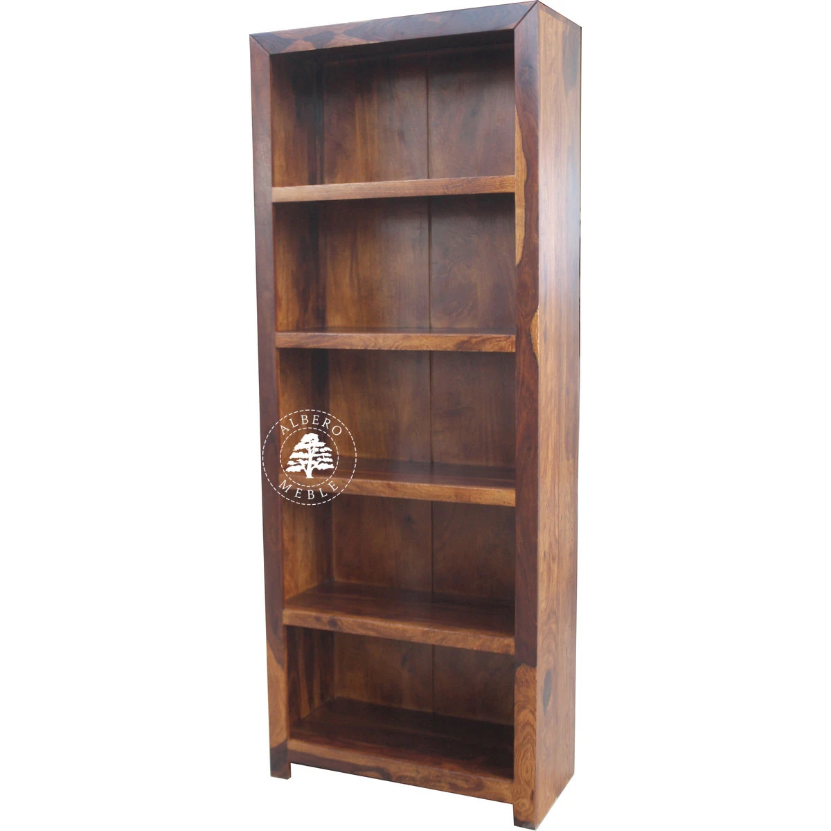 Prosty Regał z Drewna z Półkami do Salonu