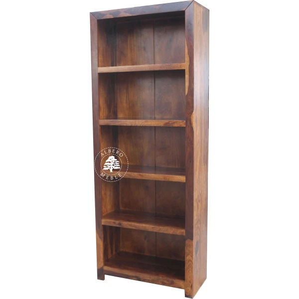 Prosty Regał z Drewna z Półkami do Salonu