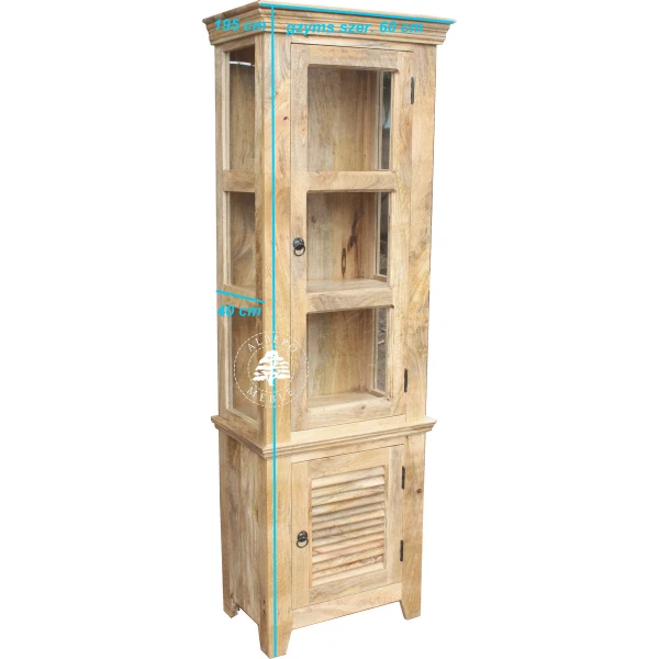 Wąska Drewniana Witryna w Jasnym Kolorze, Przeszklona