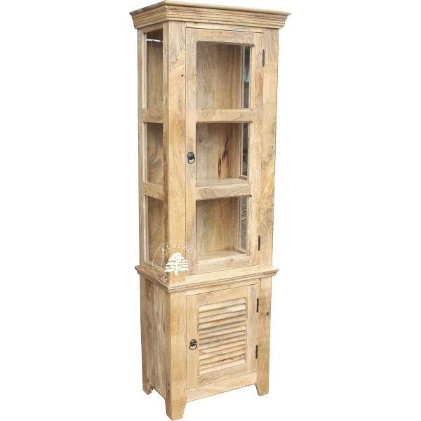 Wąska Drewniana Witryna w Jasnym Kolorze, Przeszklona