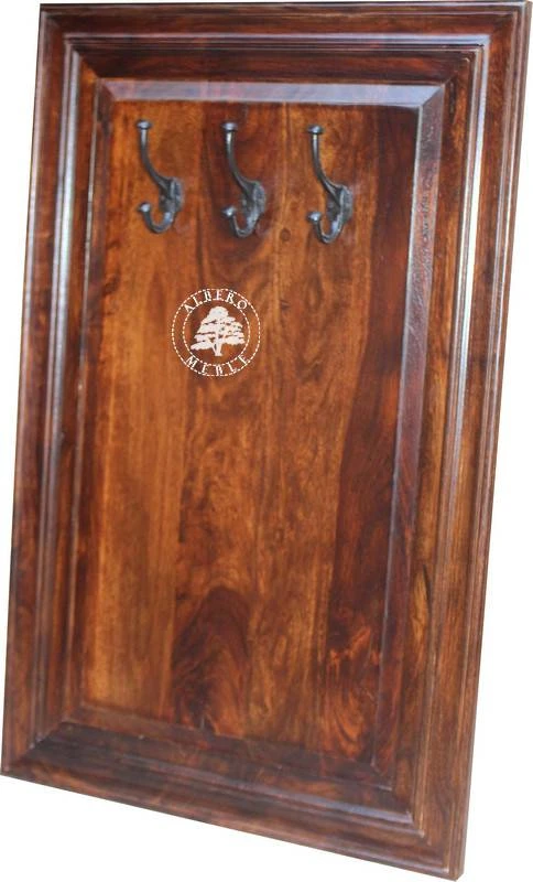 Klasyczny wieszak z litego drewna palisander