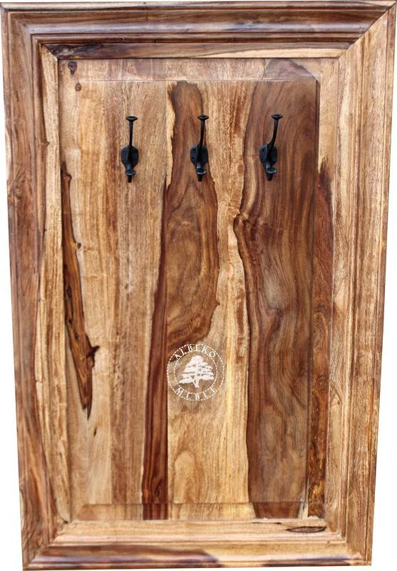 Klasyczny wieszak z litego drewna palisander