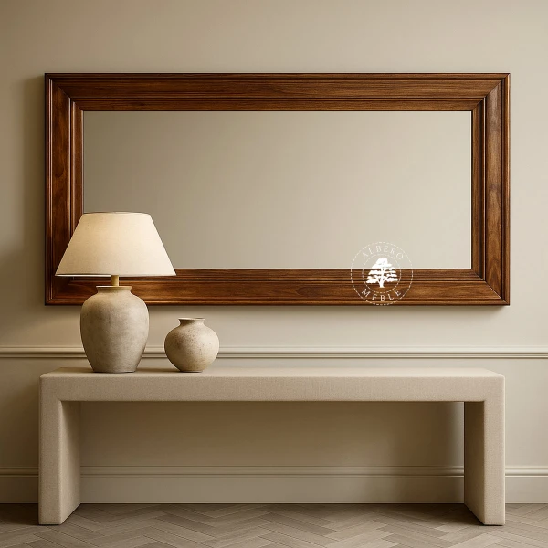 Lustro w klasycznej ramie z drewna litego palisandrowego
