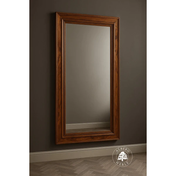 Lustro w klasycznej ramie z drewna litego palisandrowego