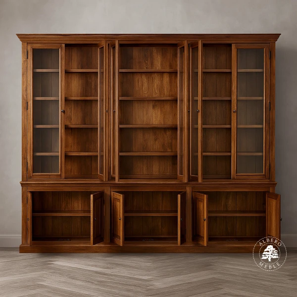 Kolonialna Biblioteka z Przeszklonymi Drzwiami