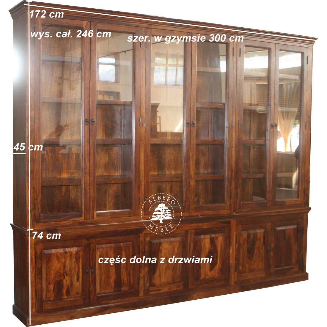 Kolonialna Biblioteka z Przeszklonymi Drzwiami