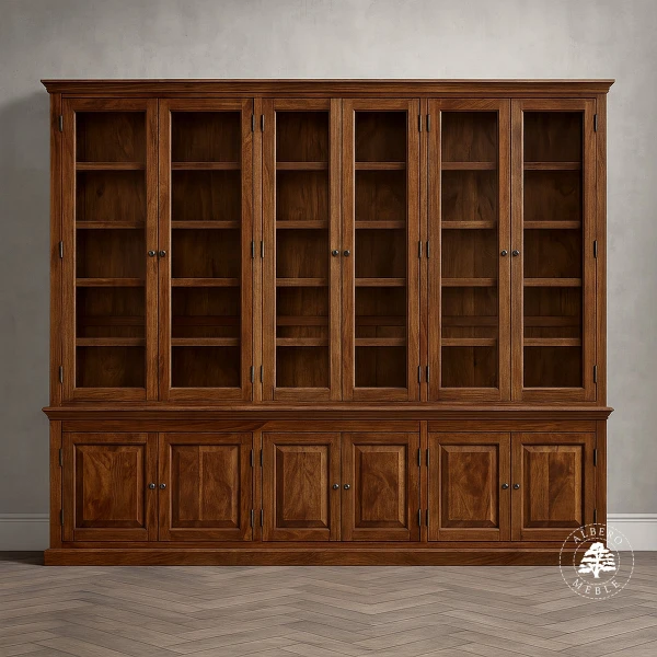 Kolonialna Biblioteka z Przeszklonymi Drzwiami