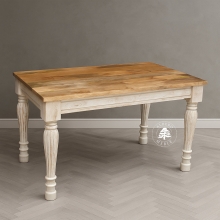 Bielony indyjski stół z litego drewna