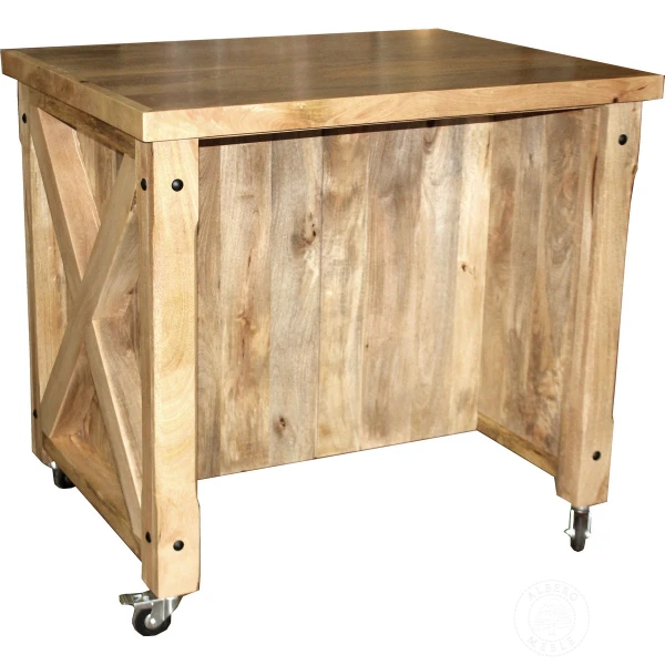 Wolnostojąca wyspa do kuchni z jasnego drewna