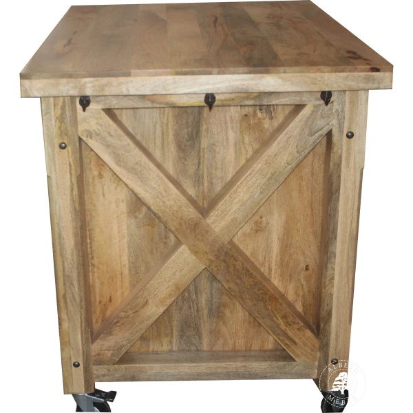 Wolnostojąca wyspa do kuchni z jasnego drewna