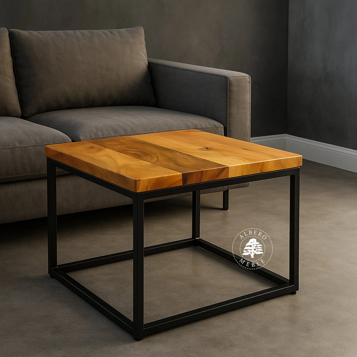 Nowoczesna ława z drewna mango