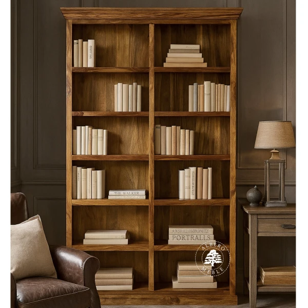 Duży Regał Kolonialny z Drewna Palisandru