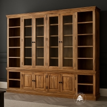 Klasyczna biblioteka z litego drewna