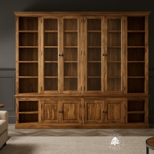 Klasyczna biblioteka z litego drewna