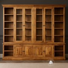 Klasyczna biblioteka z litego drewna