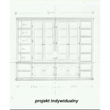 Klasyczna biblioteka z litego drewna