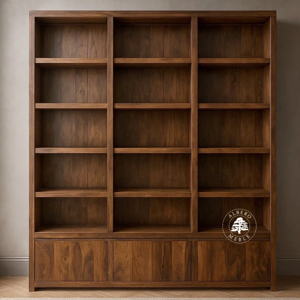 Drewniana Biblioteka w Nowoczesnym Stylu na Wymiar