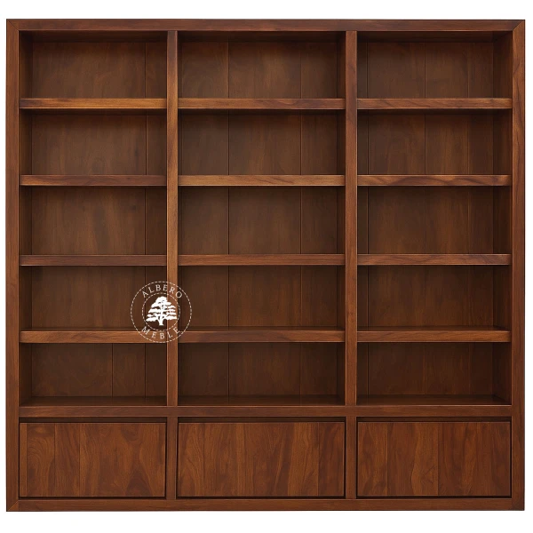 Drewniana Biblioteka w Nowoczesnym Stylu na Wymiar