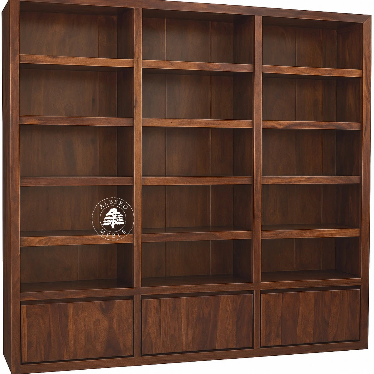 Drewniana Biblioteka w Nowoczesnym Stylu na Wymiar