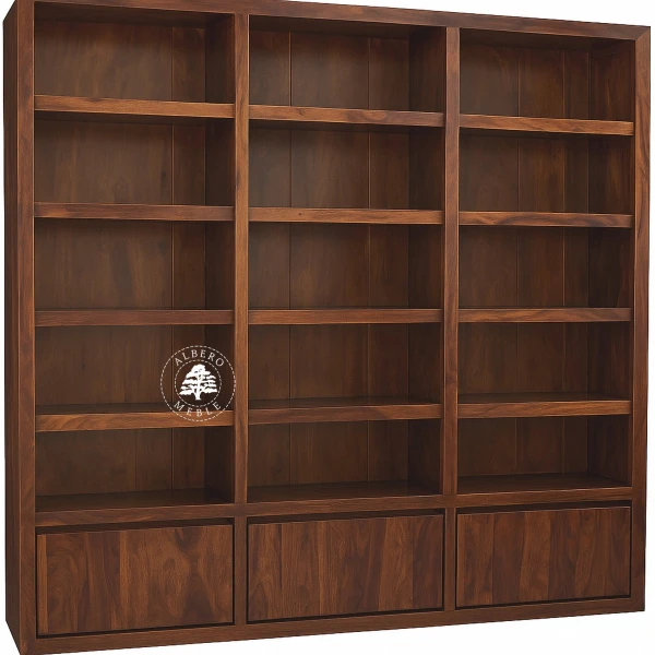 Drewniana Biblioteka w Nowoczesnym Stylu na Wymiar