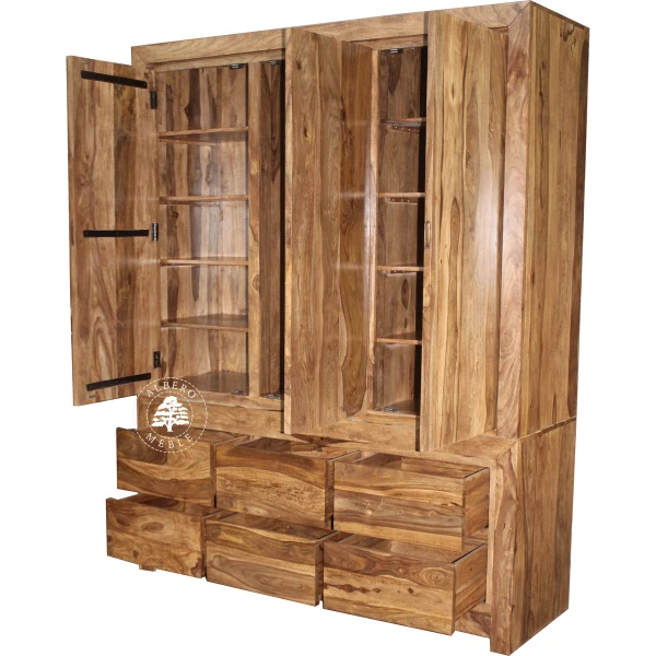 Trzydrzwiowa Drewniana Szafa w Stylu Nowoczesnym na Wymiar