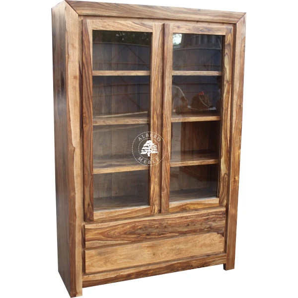 Duża witryna Goa z nowoczesnymi szufladami z drewna palisan